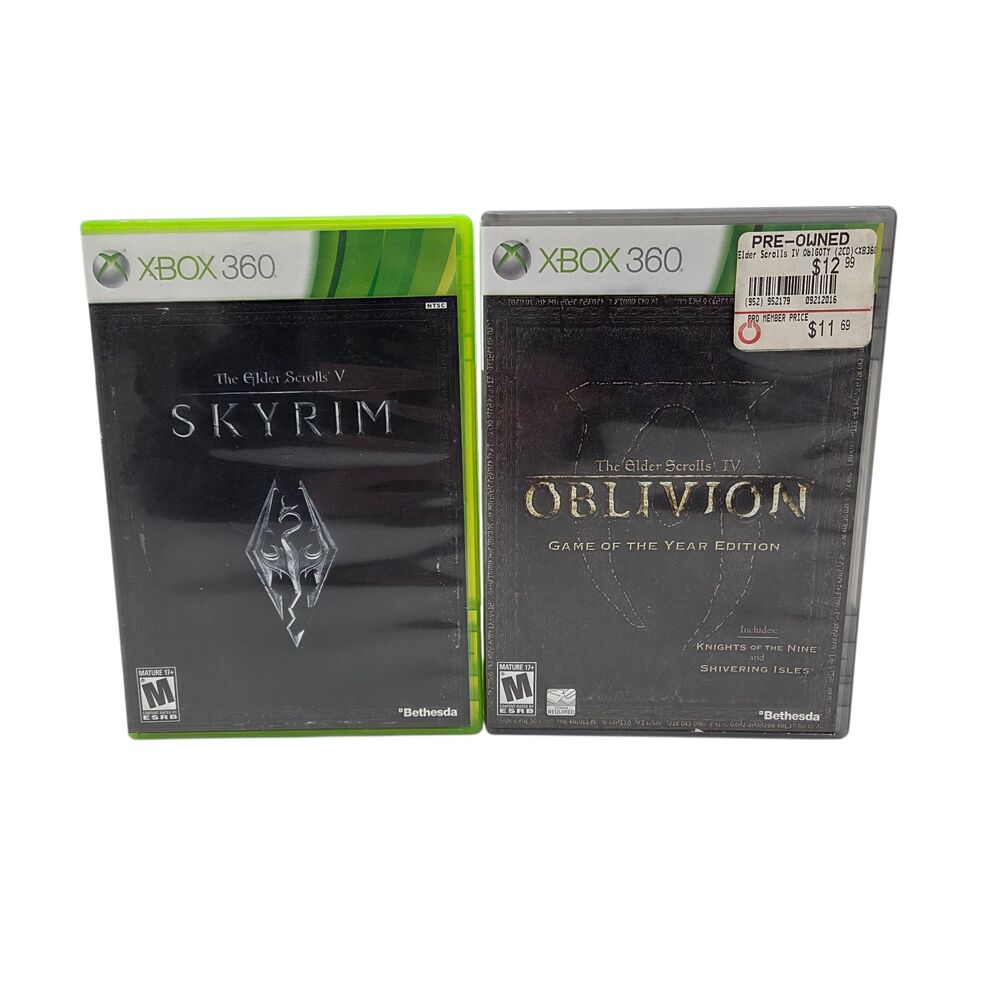Elder Scrolls Xbox 360 Bundle Skyrim And Oblivion GOTY Edition RPG Lot Tested